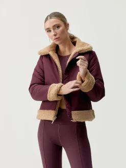 Born Living Yoga Jacket Umiko Dark Cherry/Camel>Mujer Chaquetas · Abrigos