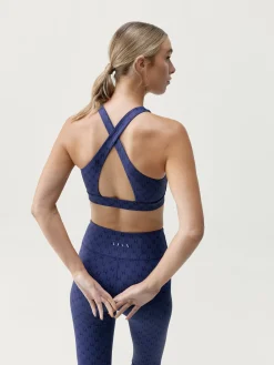 Born Living Yoga Top Monogram Next Blue>Mujer Sujetadores Deportivos